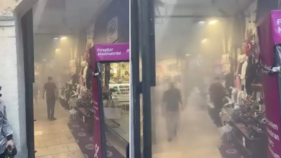 Kapalıçarşı’da yangın paniği: Duman nedeniyle göz gözü görmüyor