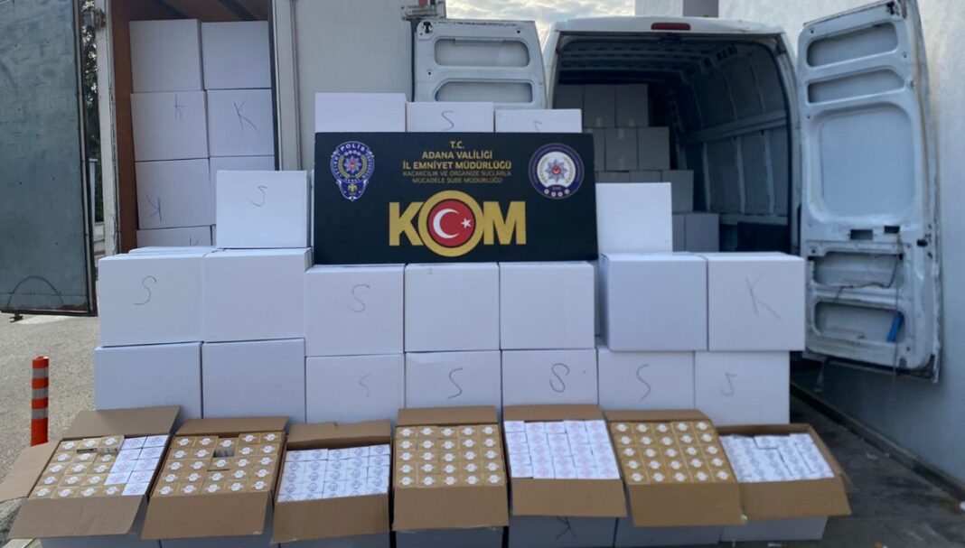 Adana’da 9 milyon 280 bin makaron ele geçirildi