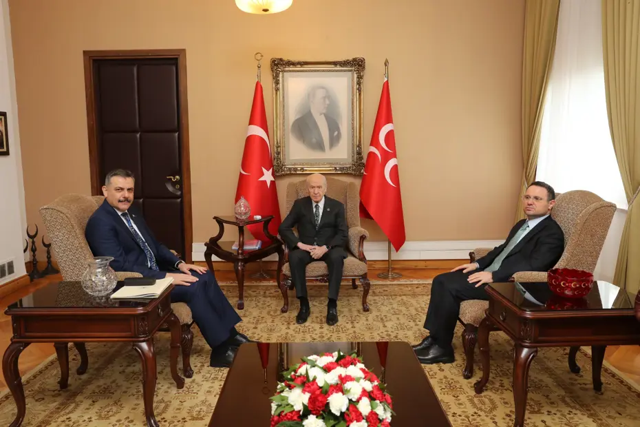 İçişleri Bakanı Çiftçi ve Adalet Bakanı Gürlek’ten Bahçeli’ye ziyaret