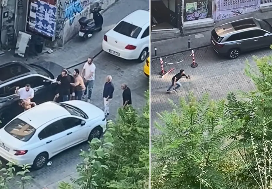Beyoğlu’nda çıplak adam paniği. Motosikletin önüne atladı, döve döve gönderdiler